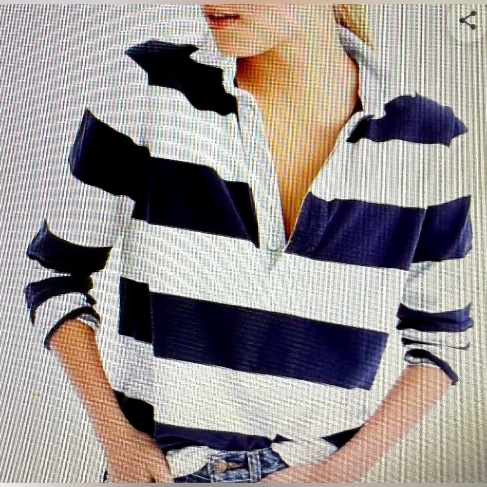 J.Crew the 1984 rugby shirt in navy stripe, NWT, XXL